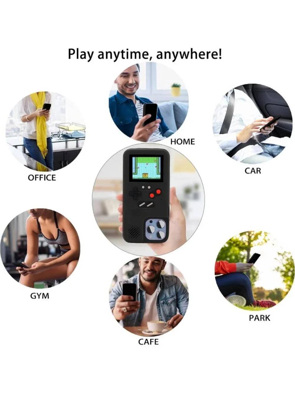 Retro Gameboy Phone Case for iPhone 6/6s/7/8 - 168 Classic Games, Shockproof